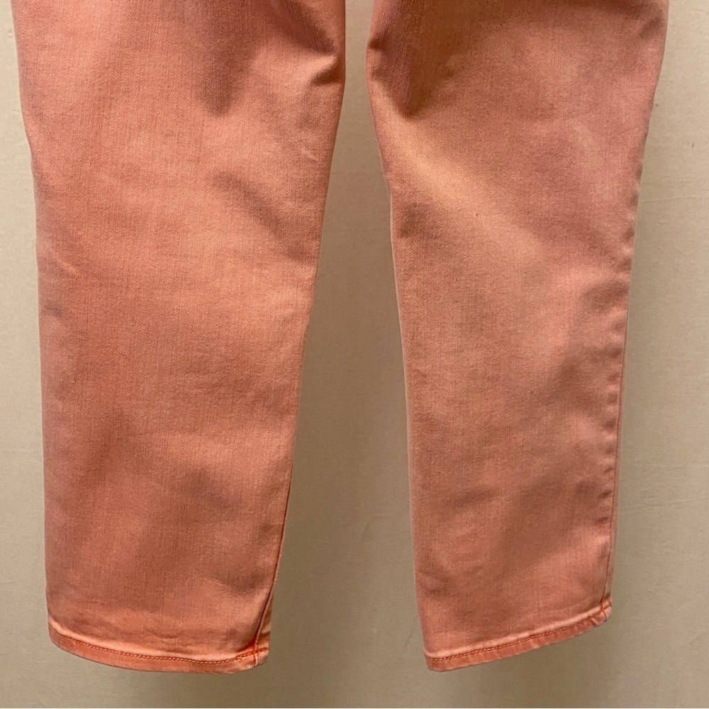 Talbots 6P Straight Crop Curvy Jeans Mid Rise Salmon Light Coral Pink Color - Picture 7 of 12